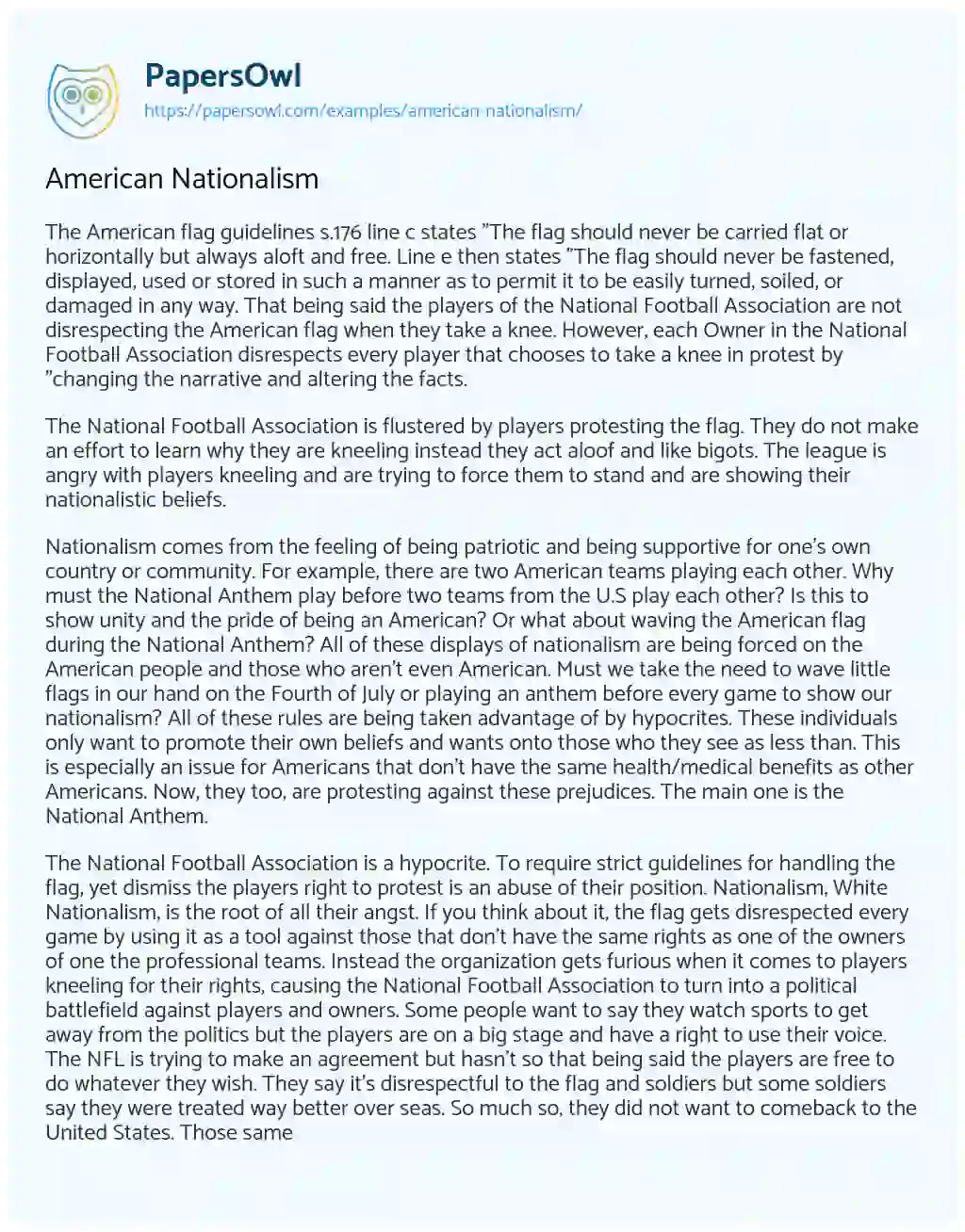 Essay on American Nationalism