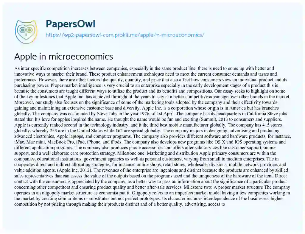 microeconomics assignment topics