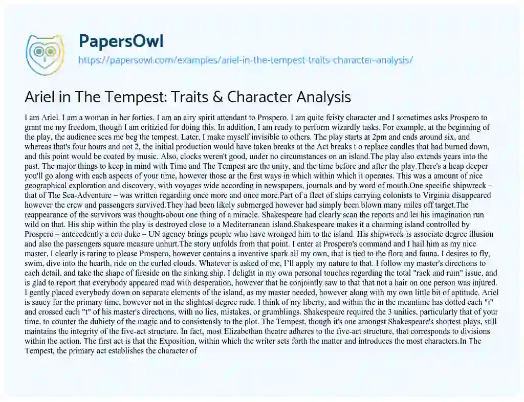 The Tempest - Prospero character analysis - How do his actions and the  attitude of the characters to him relate to the events and thinking of  Shakespeare's day? - GCSE English -