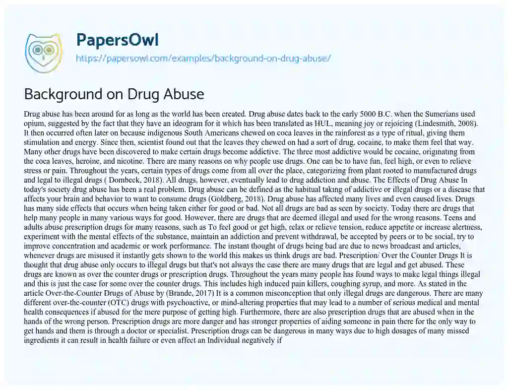 drug abuse essay title