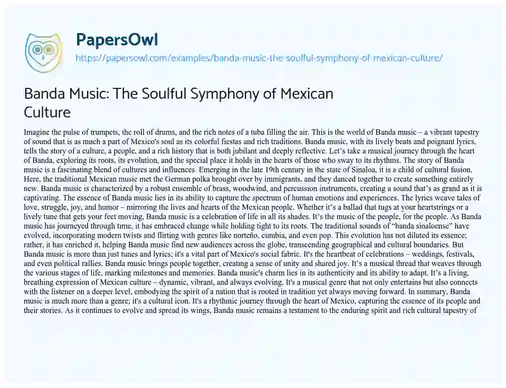 Essay on Banda Music: the Soulful Symphony of Mexican Culture
