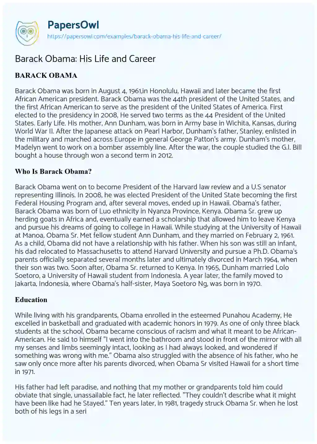 essay topics about barack obama