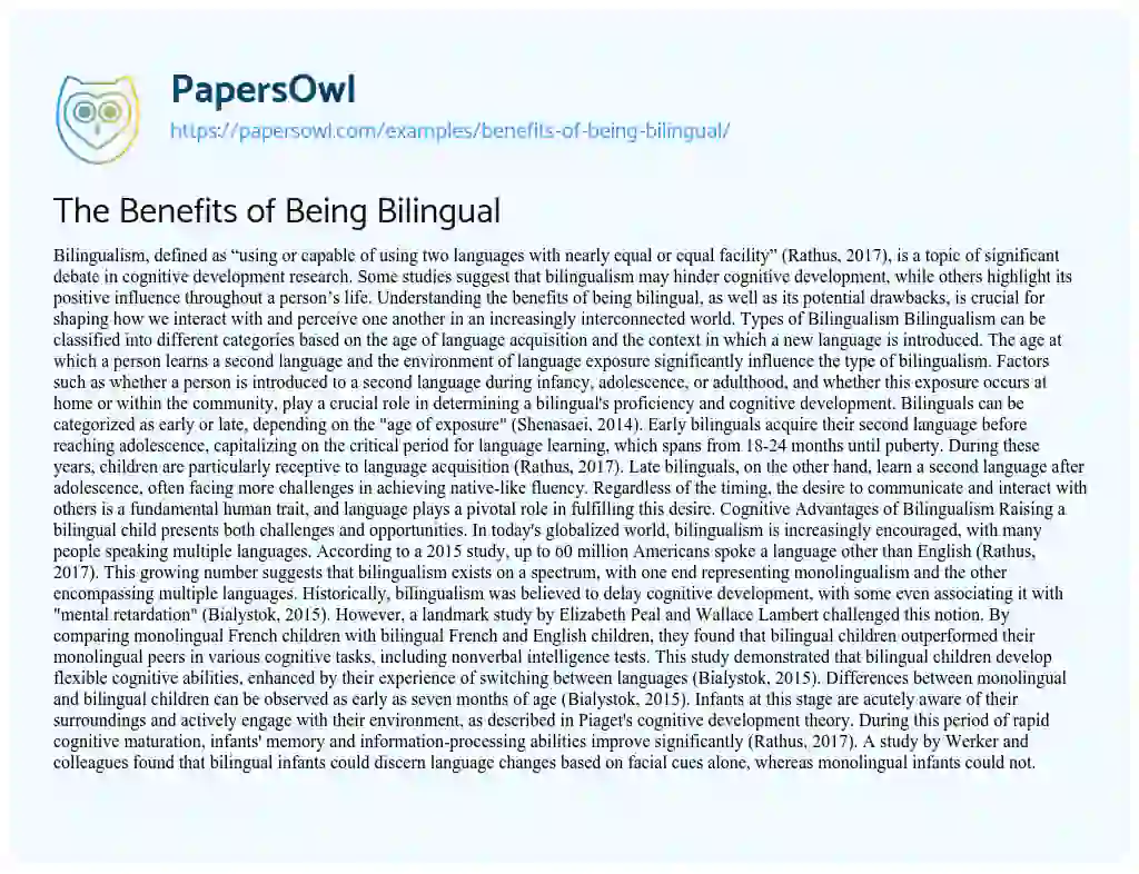 college essay on being bilingual