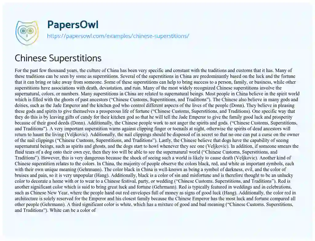 do you believe in superstitions essay
