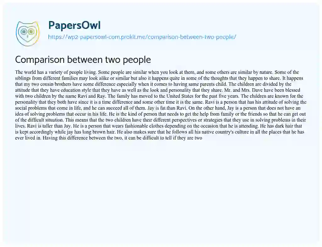 Essay on Comparison between Two People