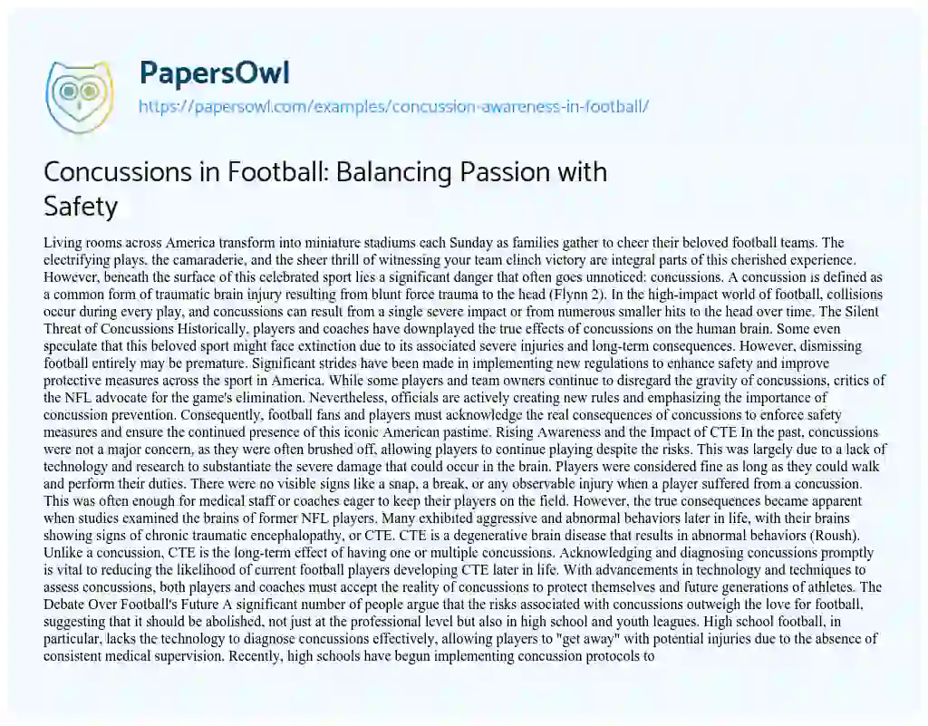 football concussion research paper