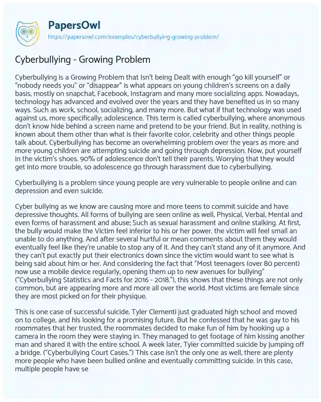 cyberbullying problem on social media research paper