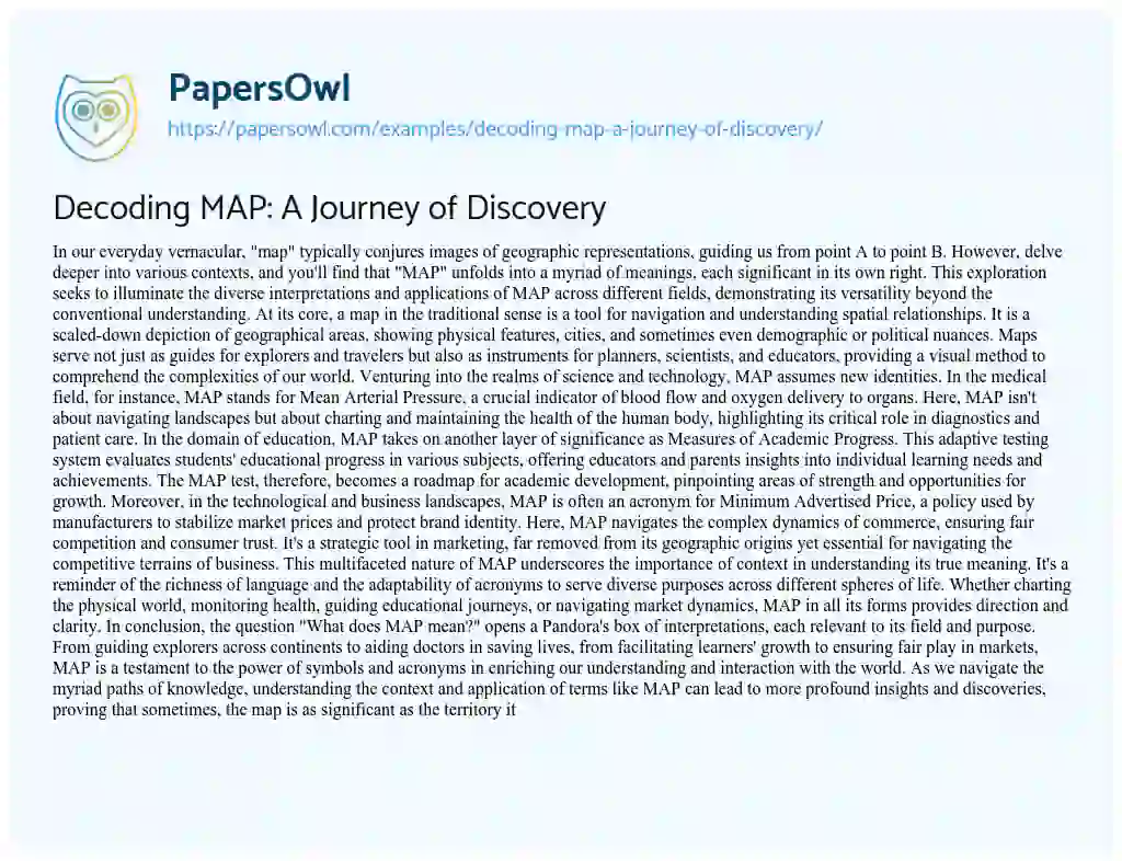 Essay on Decoding MAP: a Journey of Discovery