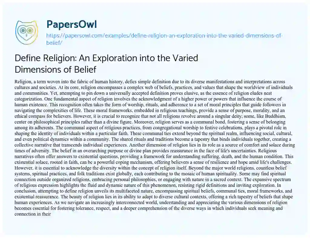 define belief essay