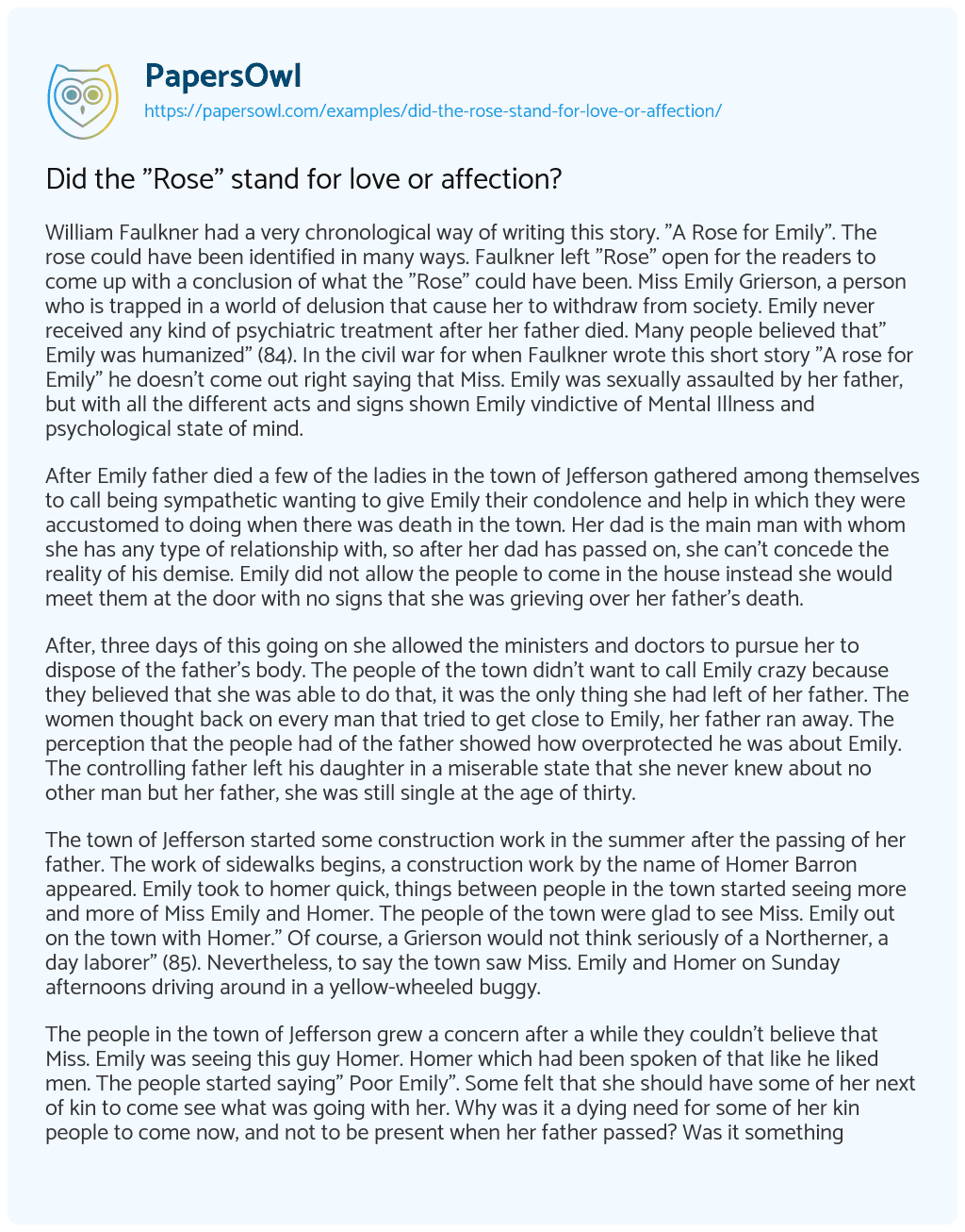 Did the “Rose” Stand for Love or Affection? Did the “Rose” Stand for Love or Affection? essay