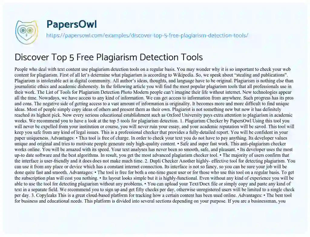 do free plagiarism checkers work