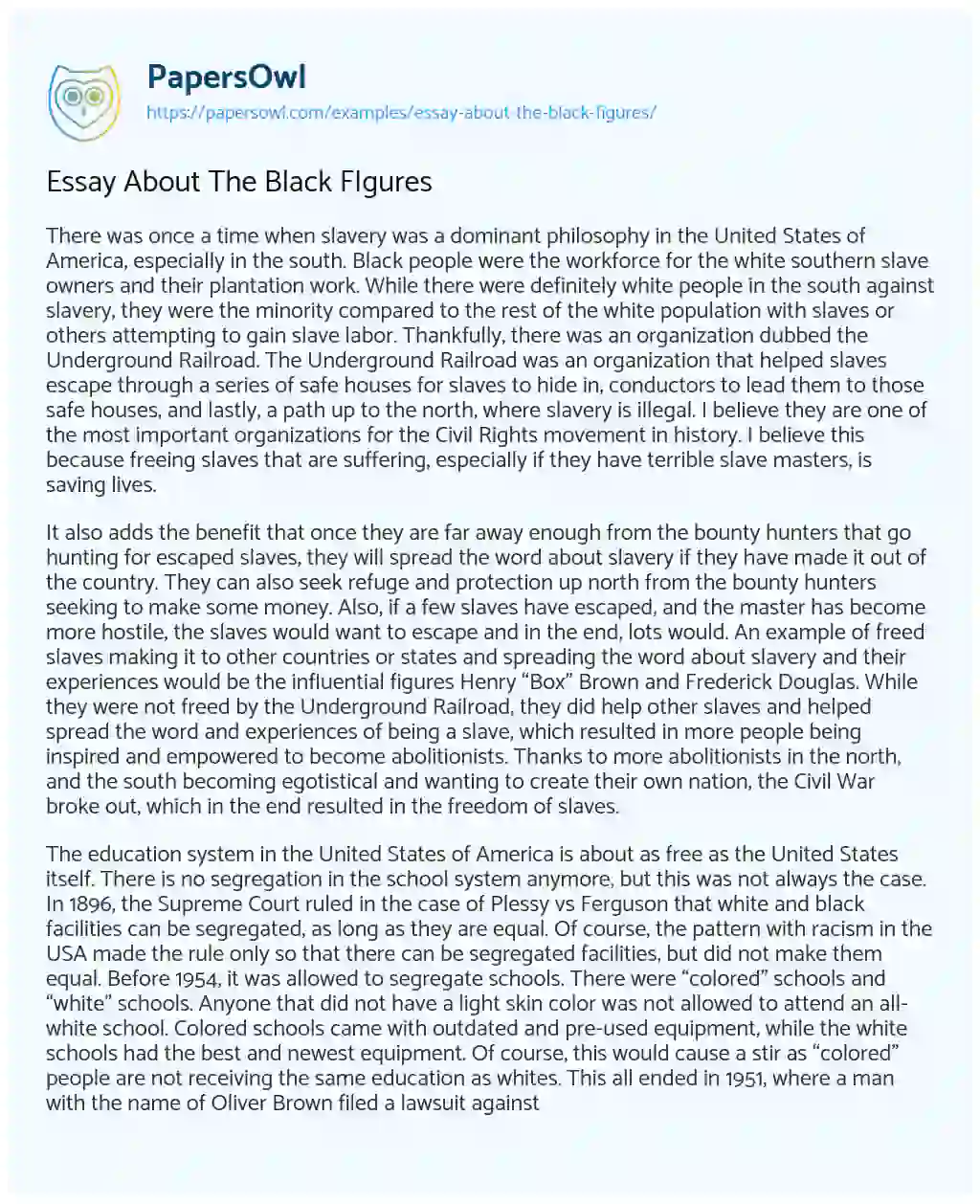 Essay on Essay about the Black FIgures