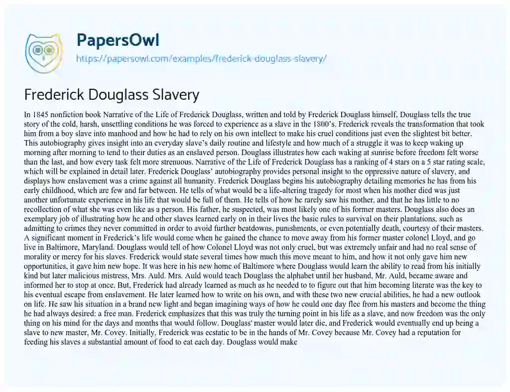 frederick douglass speech essay