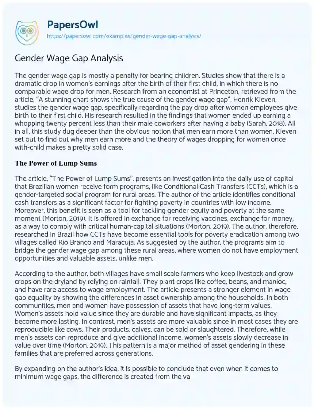 essay on gender gap