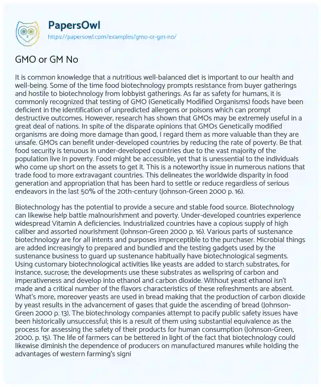 GMO or GM no GMO or GM no essay