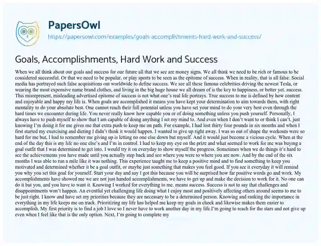 essay on how to achieve success