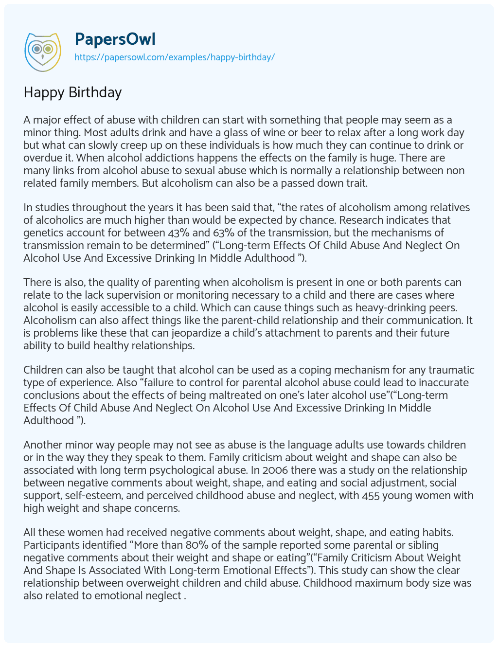 essay on happy birthday