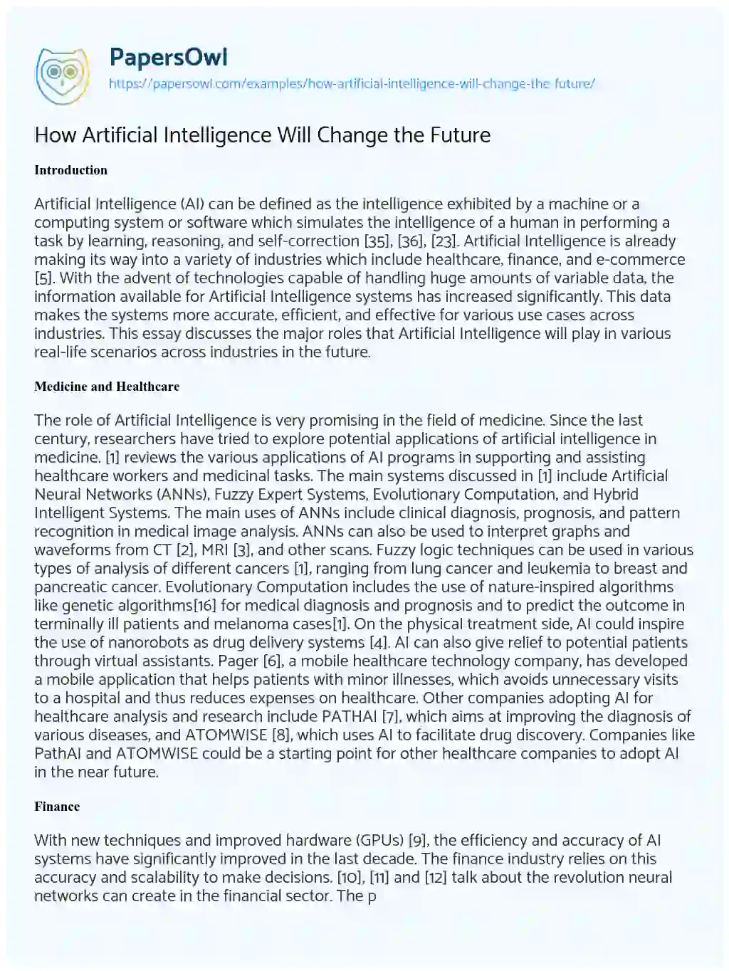 essay on future world with artificial intelligence