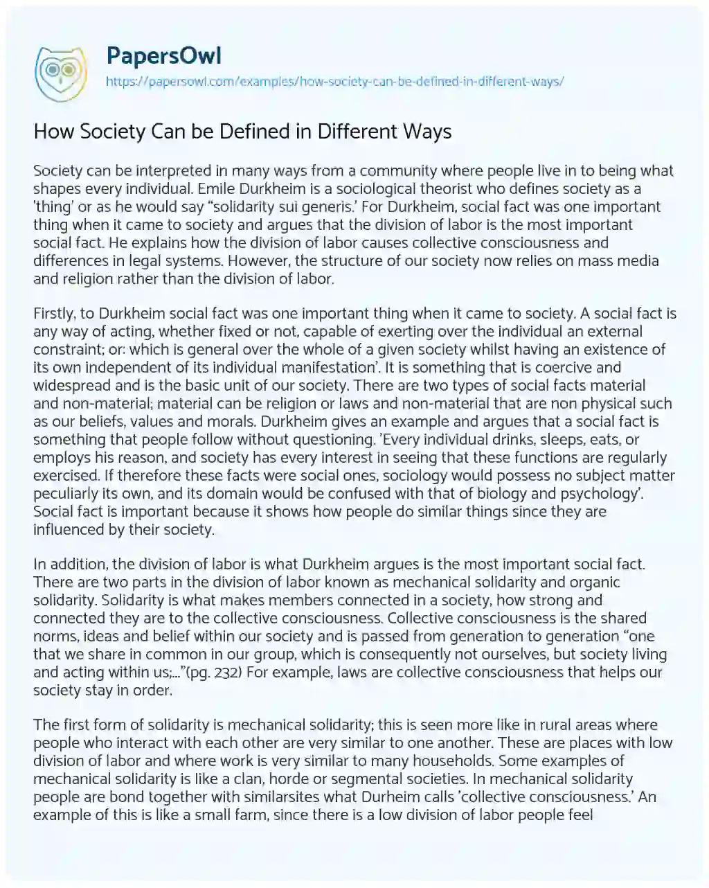 Essay on How Society Can be Defined in Different Ways