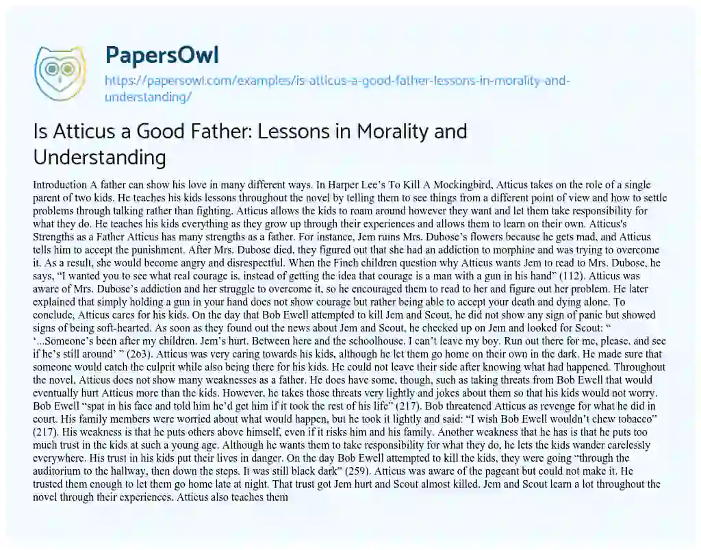 the good father essay