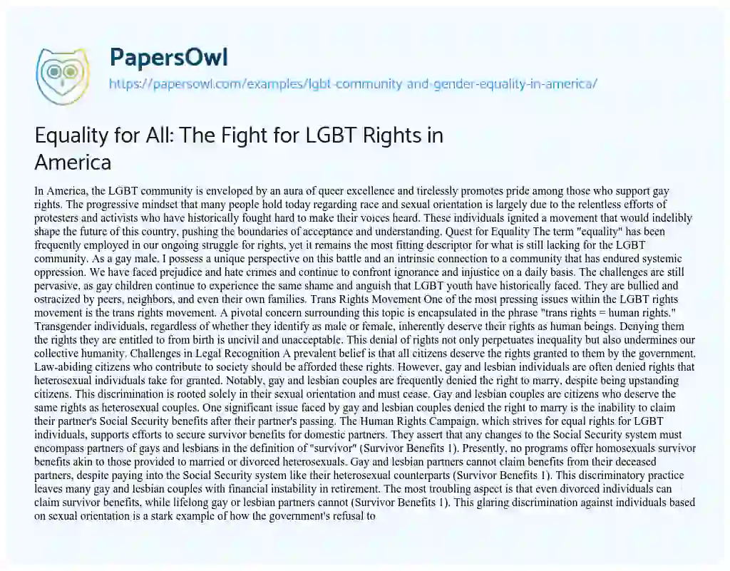 lgbt persuasive essay