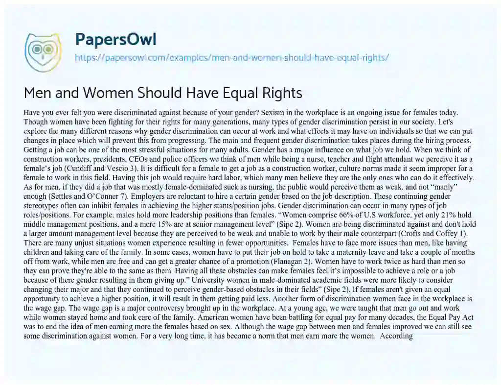 women's rights argumentative essay topics
