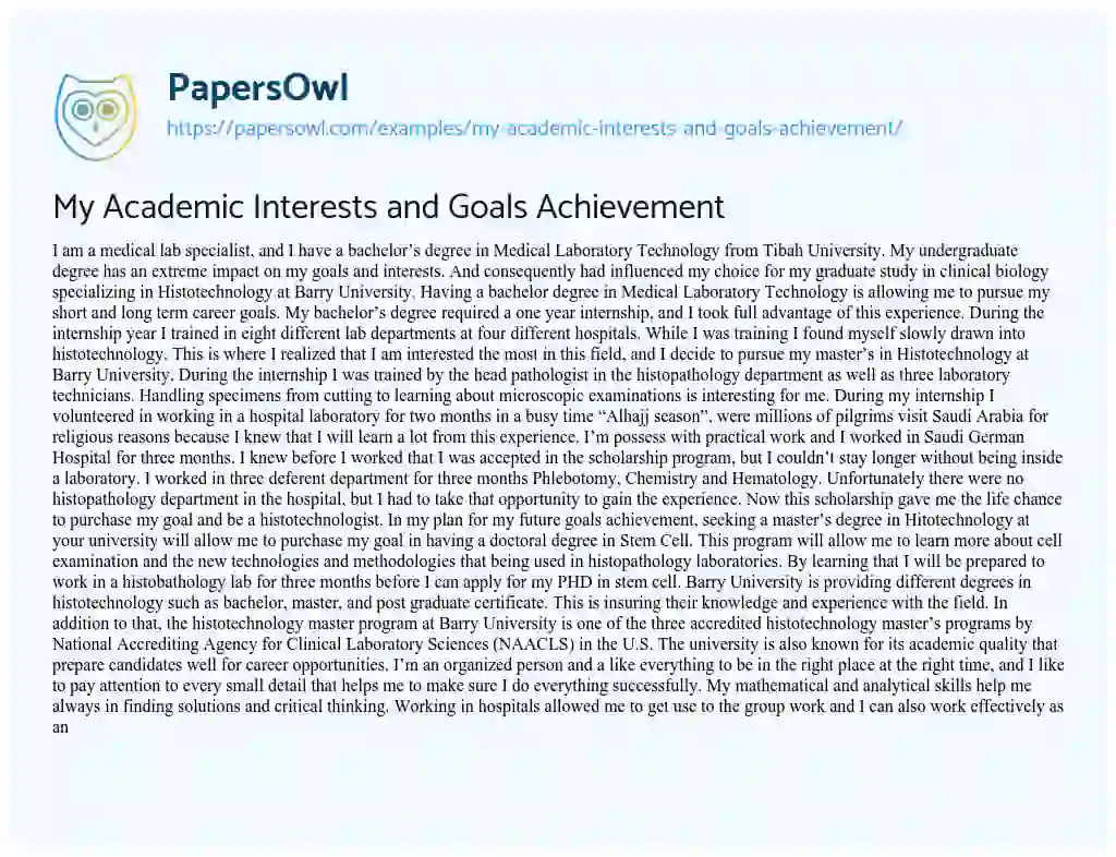 academic achievement examples