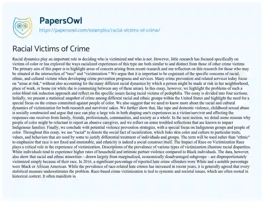 born a crime racism essay