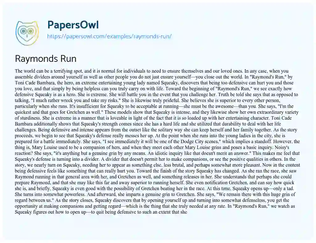 Raymonds Run essay