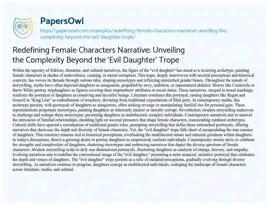 Redefining Female Characters Narrative: Unveiling the Complexity Beyond 