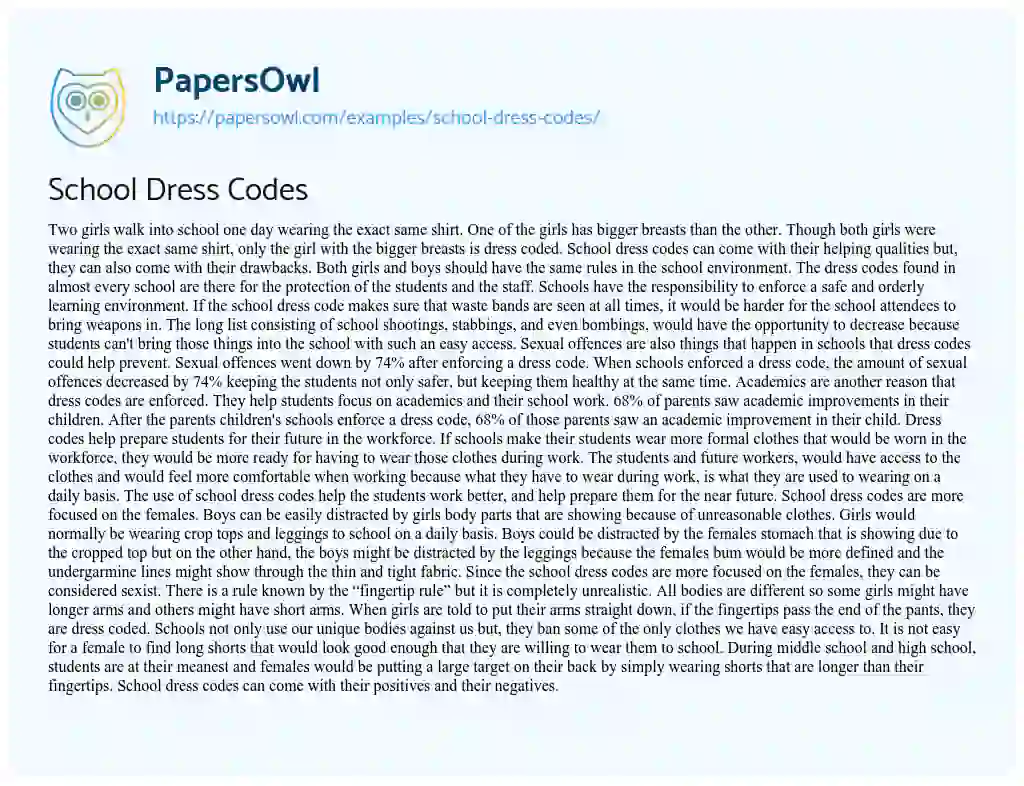 school dress code examples