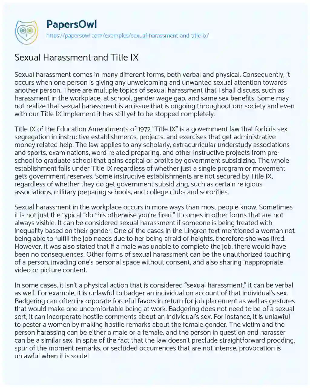 title ix essay topics