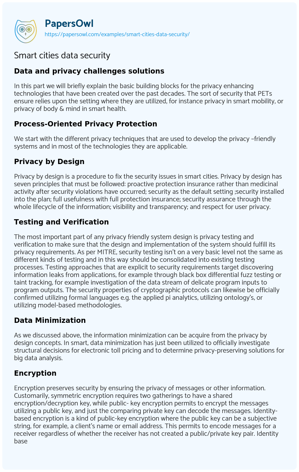 write an essay on data security