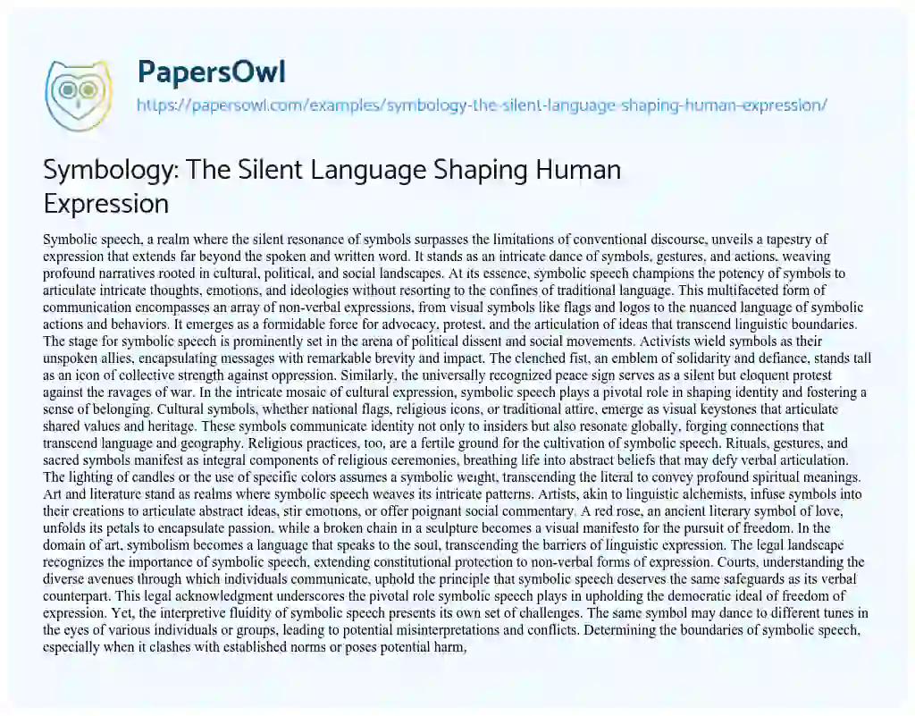 Essay on Symbology: the Silent Language Shaping Human Expression