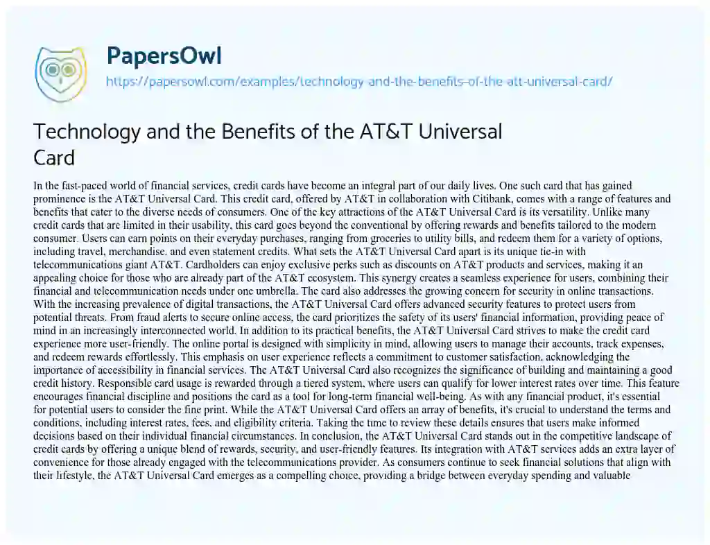 at&t universal card travel benefits