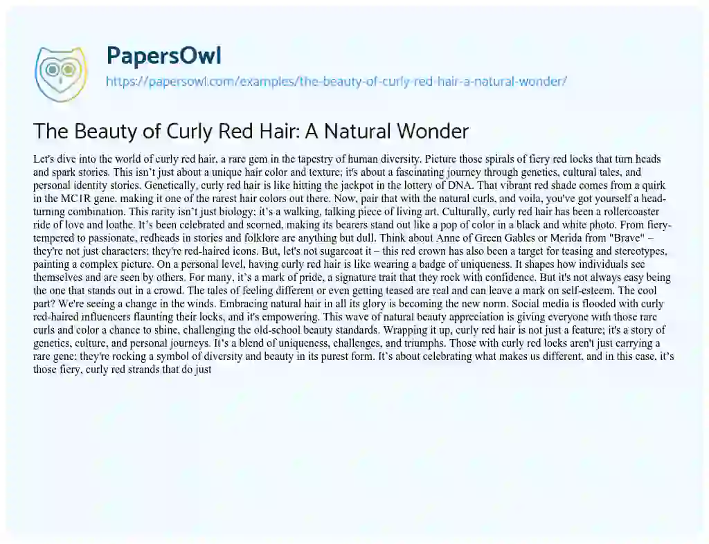 college essay on curly hair