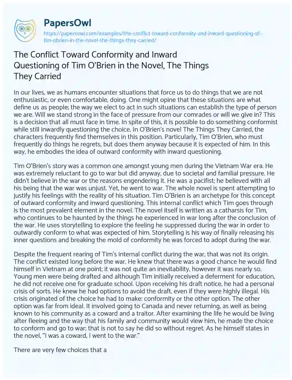 the things they carried truth essay