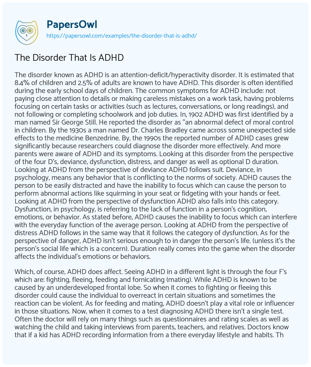 adhd essay reddit