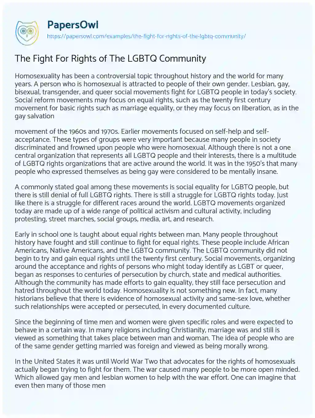 essay on lgbtq community