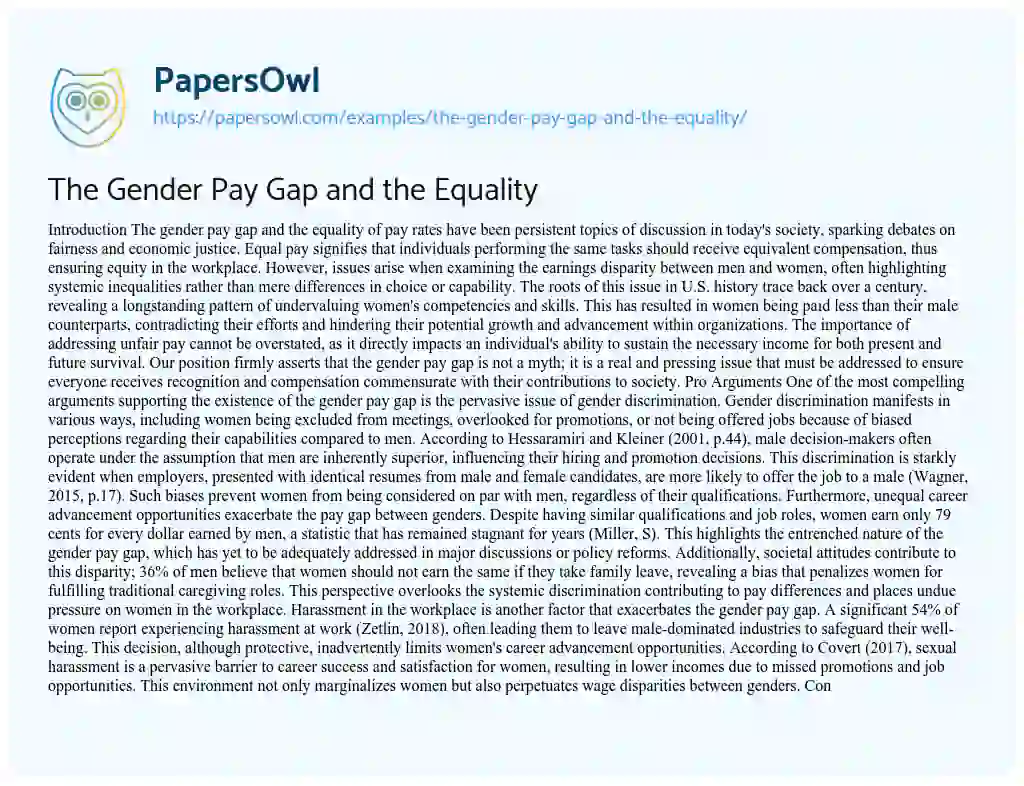 pay gap essay