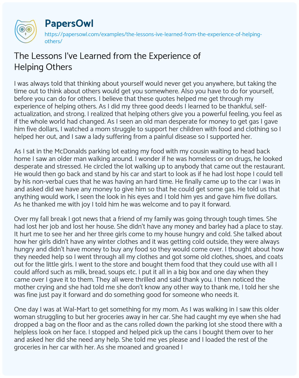 experience essay