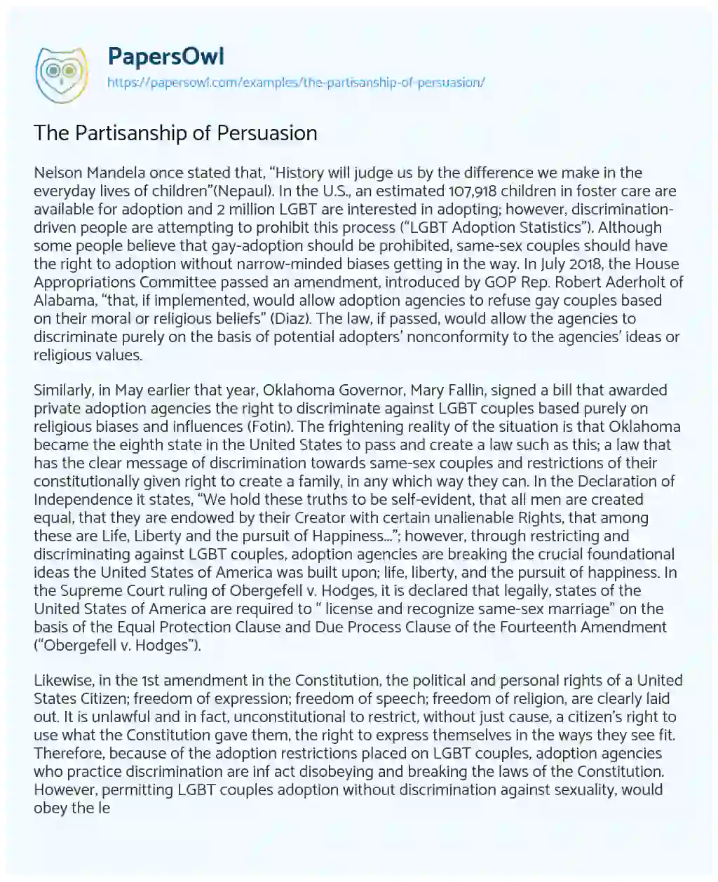 The Partisanship of Persuasion essay