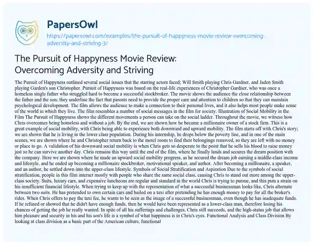 The Pursuit of Happyness Movie Review: Overcoming Adversity and ...