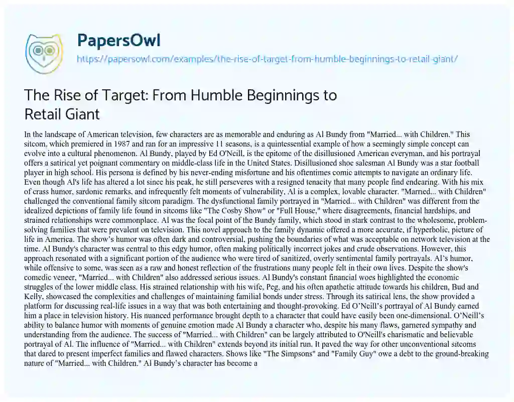 Essay on The Rise of Target: from Humble Beginnings to Retail Giant