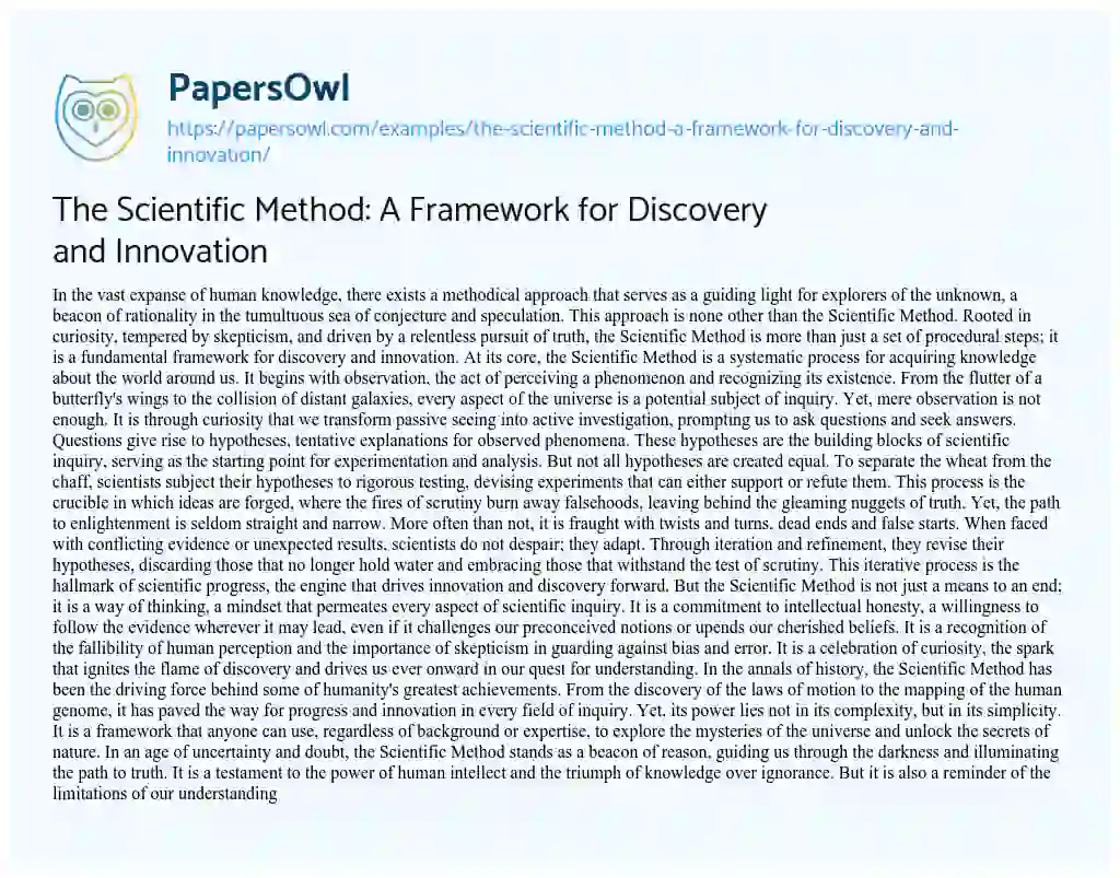 The Scientific Method: A Framework for Discovery and Innovation - Free ...