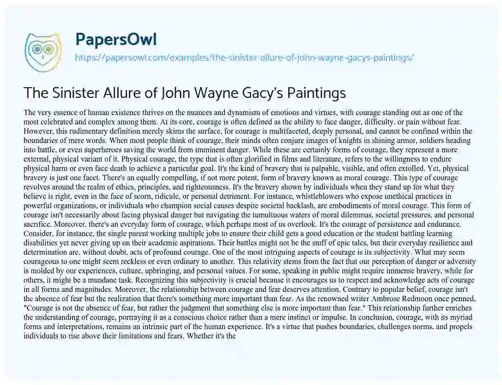 Essay on The Sinister Allure of John Wayne Gacy’s Paintings