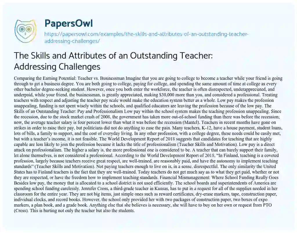 the-skills-and-attributes-of-an-outstanding-teacher-addressing