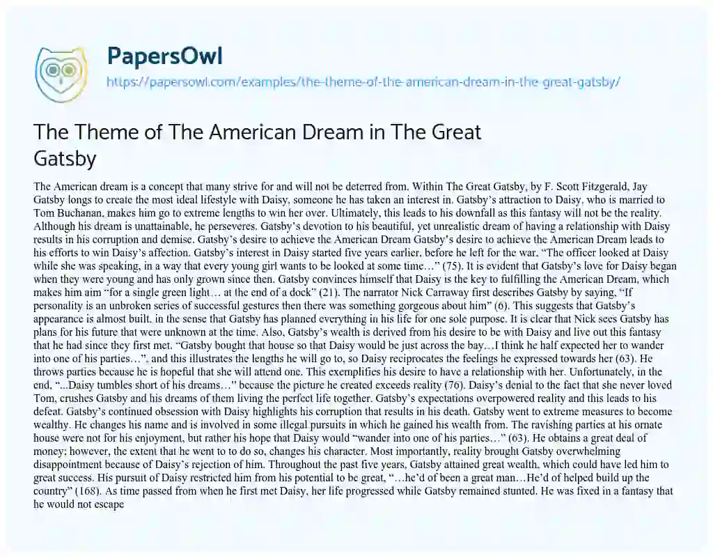 american dream titles for essays