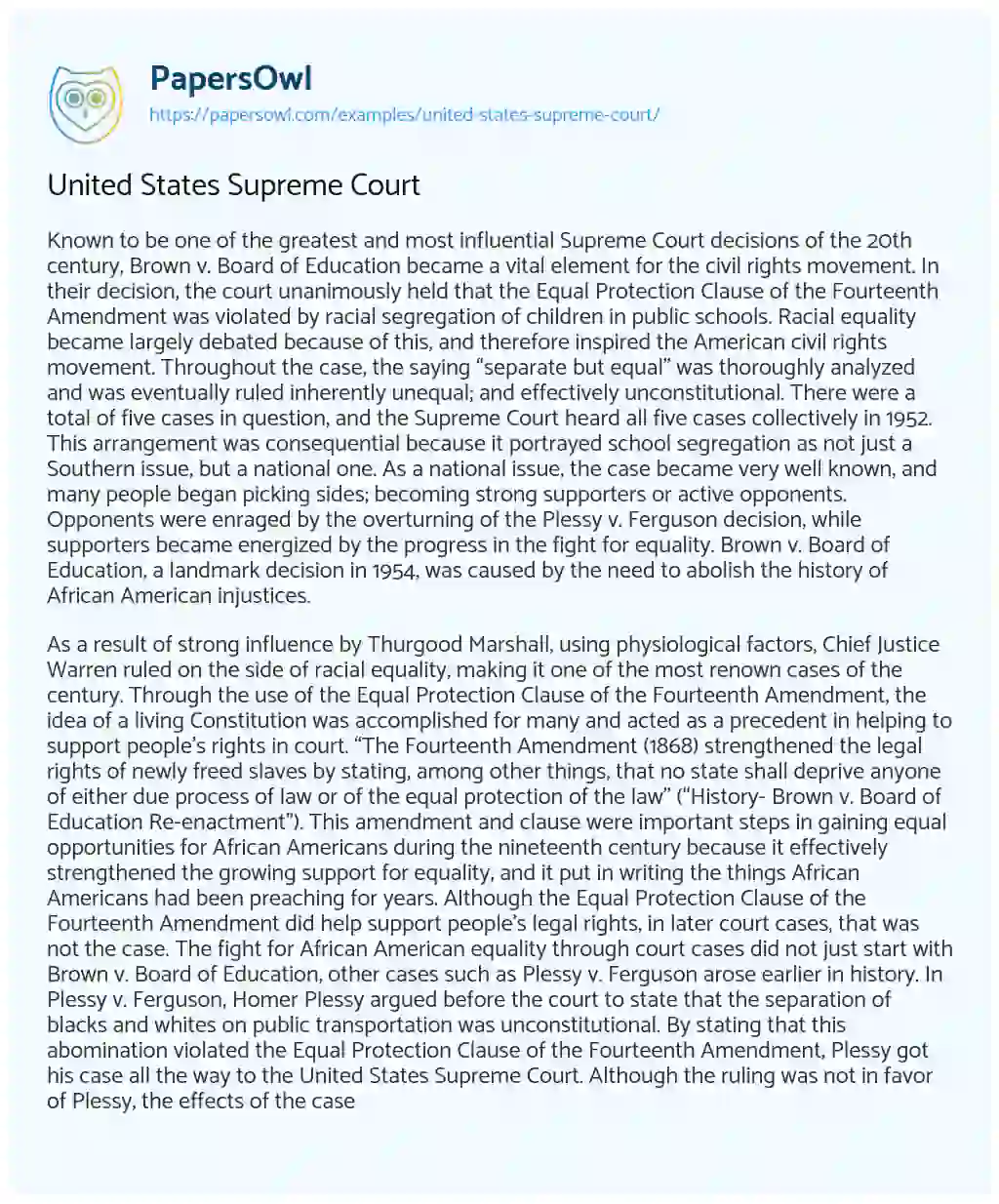 United States Supreme Court essay