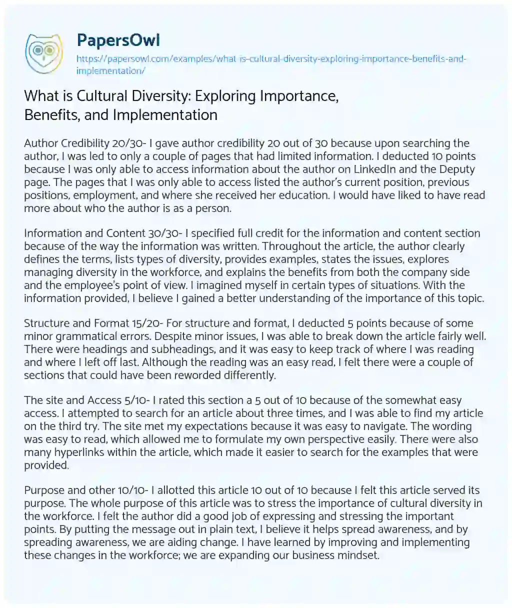 Essay on What is Cultural Diversity: Exploring Importance, Benefits, and Implementation